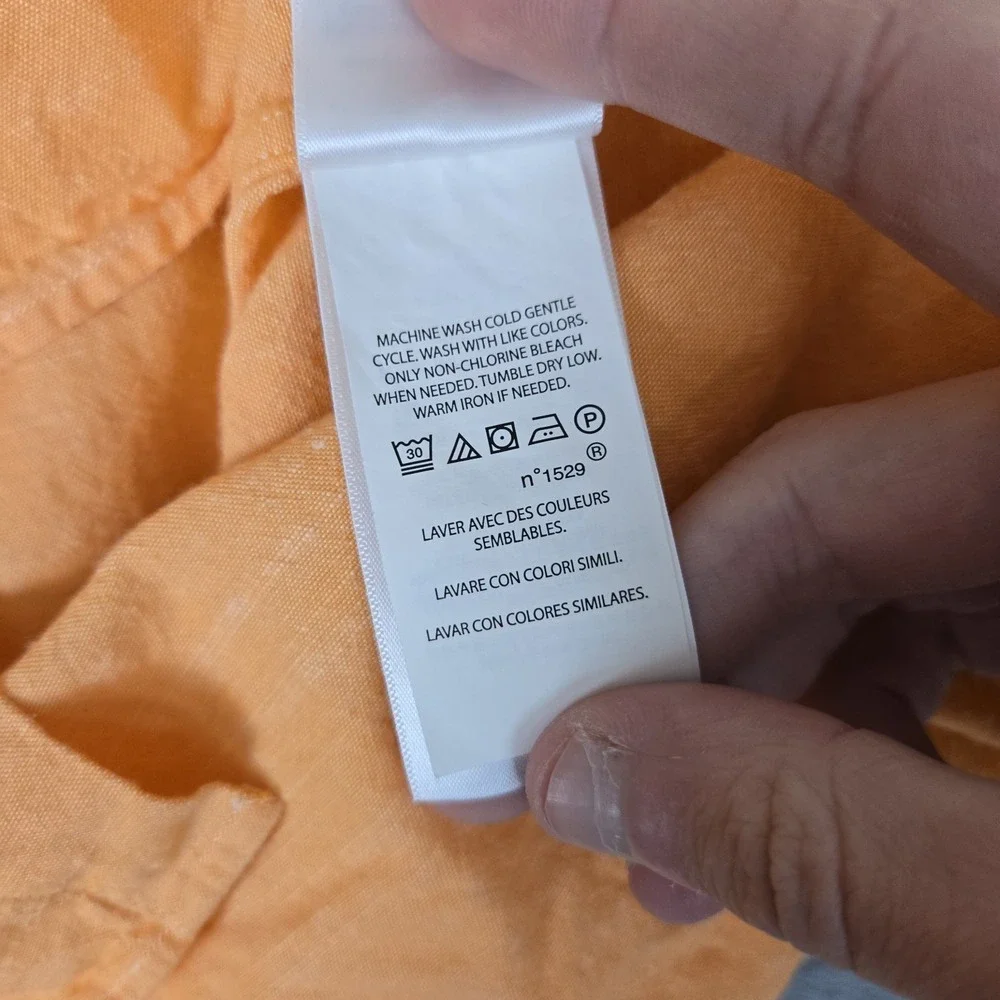 Polo Ralph Lauren Button Down Shirt Mens XL Orange Long Sleeve Flesh Pony Cotton